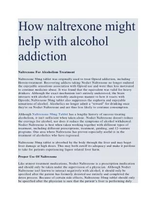 how naltrexone might help with alcohol addiction