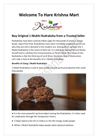 Buy Original 1 Mukhi Rudraksha from a Trusted Seller