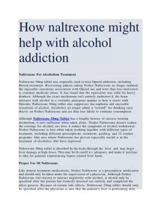 how naltrexone might help with alcohol addiction