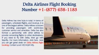 Delta Airlines Flight Booking number