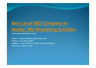 Best SEO Companies In Faridabad And Noida | We Marketing Solution