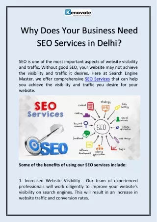 Why does your business need SEO services in Delhi?