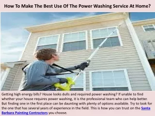 how to make the best use of the power washing service at home