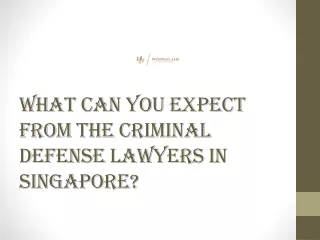 what can you expect from the criminal defense lawyers in singapore