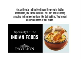 get authentic indian food from the popular indian