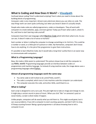 what is coding and how does it work visualpath