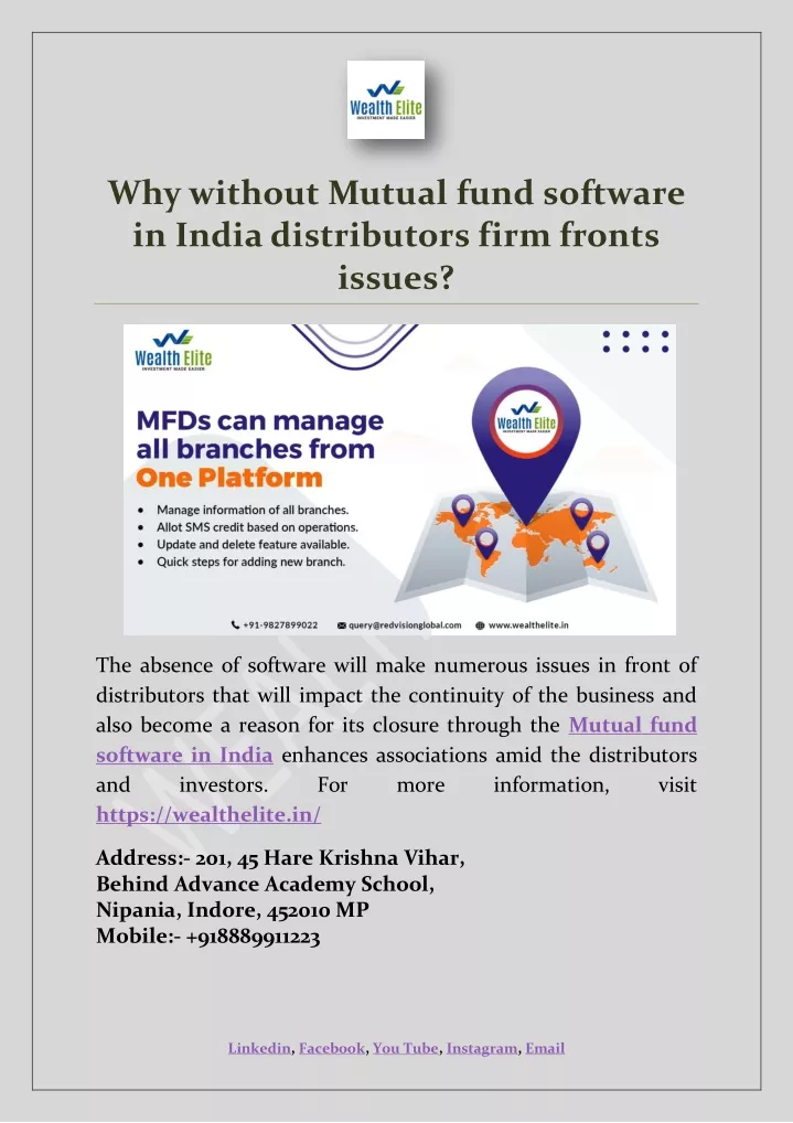 why without mutual fund software in india