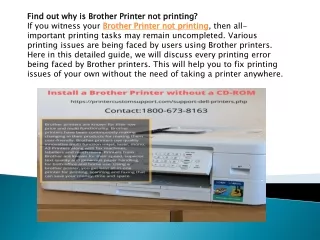 Find out why is Brother Printer not printing