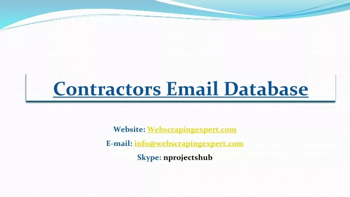 contractors email database