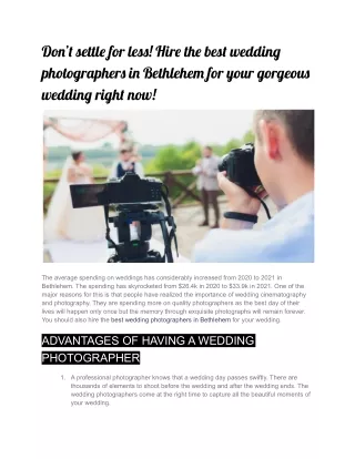 do settl for les hir th bes weddin photographer