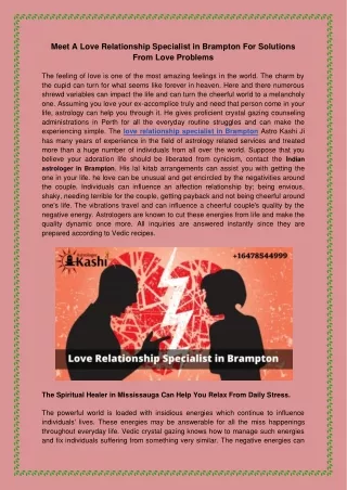 Meet A Love Relationship Specialist in Brampton For Solutions From Love Problems