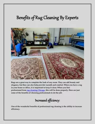 Benefits of Rug Cleaning By Experts