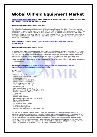 Global Oilfield Equipment Market