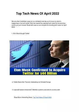 Top Tech News Of April 2022