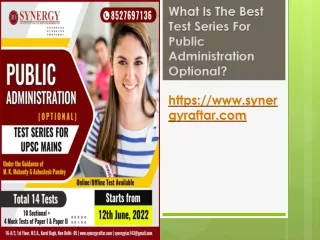 WHAT IS THE BEST TEST SERIES FOR PUBLIC ADMINISTRATION OPTIONAL