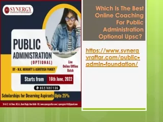 WHICH IS THE BEST ONLINE COACHING FOR PUBLIC ADMINISTRATION OPTIONAL UPSC
