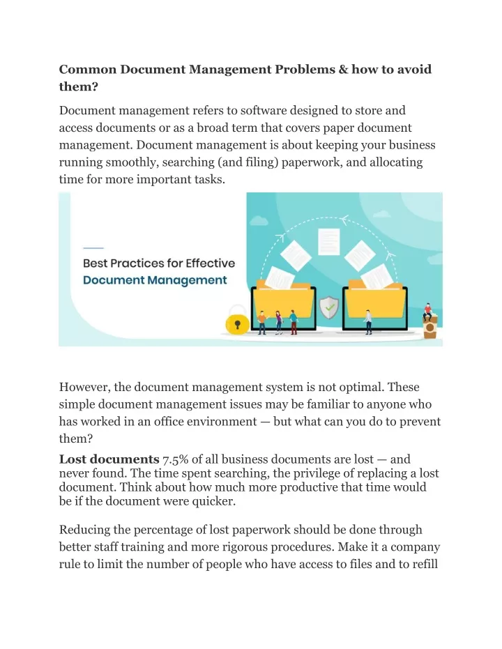 common document management problems how to avoid