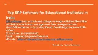 Top ERP Software for Educational Institutes in India