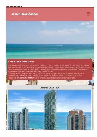 Armani Residences Sunny Isles