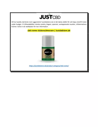 cbd creme rückenschmerzen  Justcbdstore.de