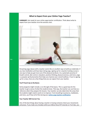 What to Expect from your Online Yoga Teacher