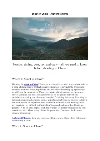 Shoot in China - Alchemist FIlms2