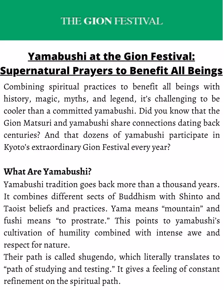 yamabushi at the gion festival supernatural