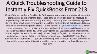 a quick troubleshooting guide to instantly fix quickbooks error 213