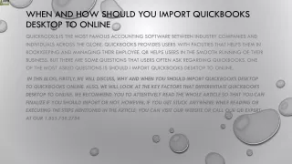 when and how should you import quickbooks desktop to online
