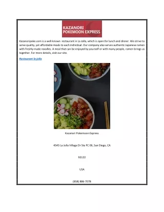 Restaurant la jolla   kazanoripoke.com
