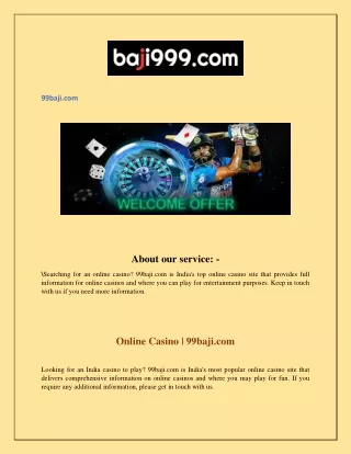Online Casino  99baji