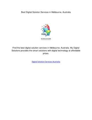 Digital Solution Services Australia