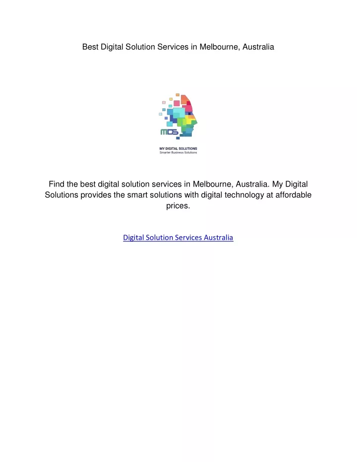 best digital solution services in melbourne