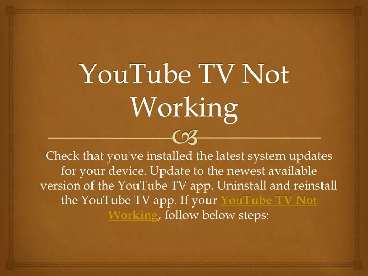 youtube tv not working