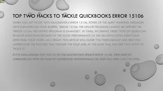 top two hacks to tackle quickbooks error 15106