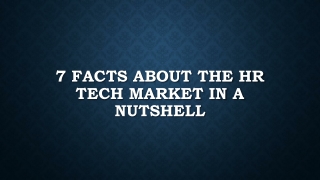 7 facts about the HR tech market in a nutshell