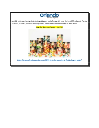Buy Cbd Gummies Florida  JustCBD