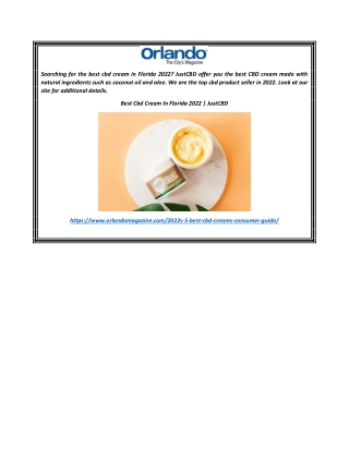Best Cbd Cream In Florida 2022  JustCBD