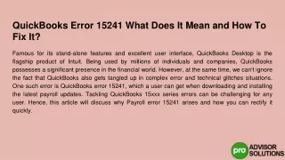 quickbooks error 15241 what does it mean and how to fix it