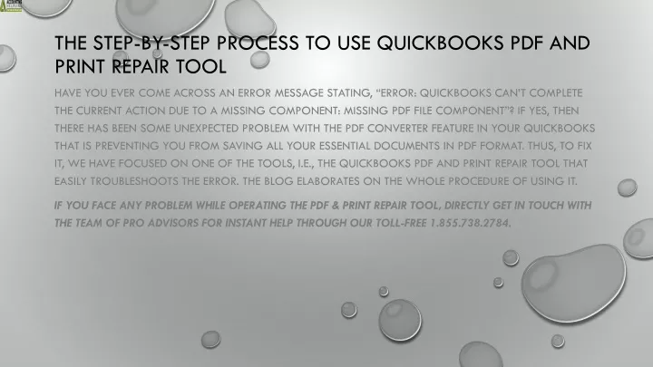 the step by step process to use quickbooks pdf and print repair tool