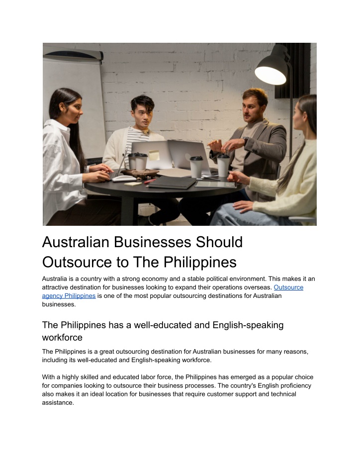 australian businesses should outsource