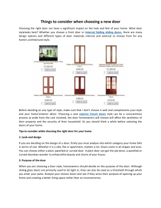 things to consider when choosing a new door