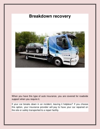 breakdown recovery
