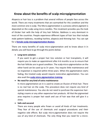 know about the benefits of scalp micropigmentation