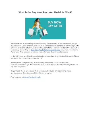 what is the buy now pay later model for work