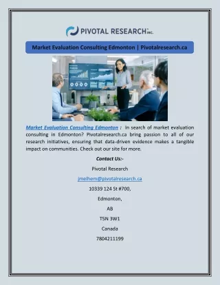 Market Evaluation Consulting Edmonton | Pivotalresearch.ca