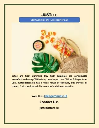 cbd gummies uk justcbdstore uk