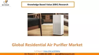 Global Residential Air Purifier Market size to reach USD 5.9 Billion by 2027