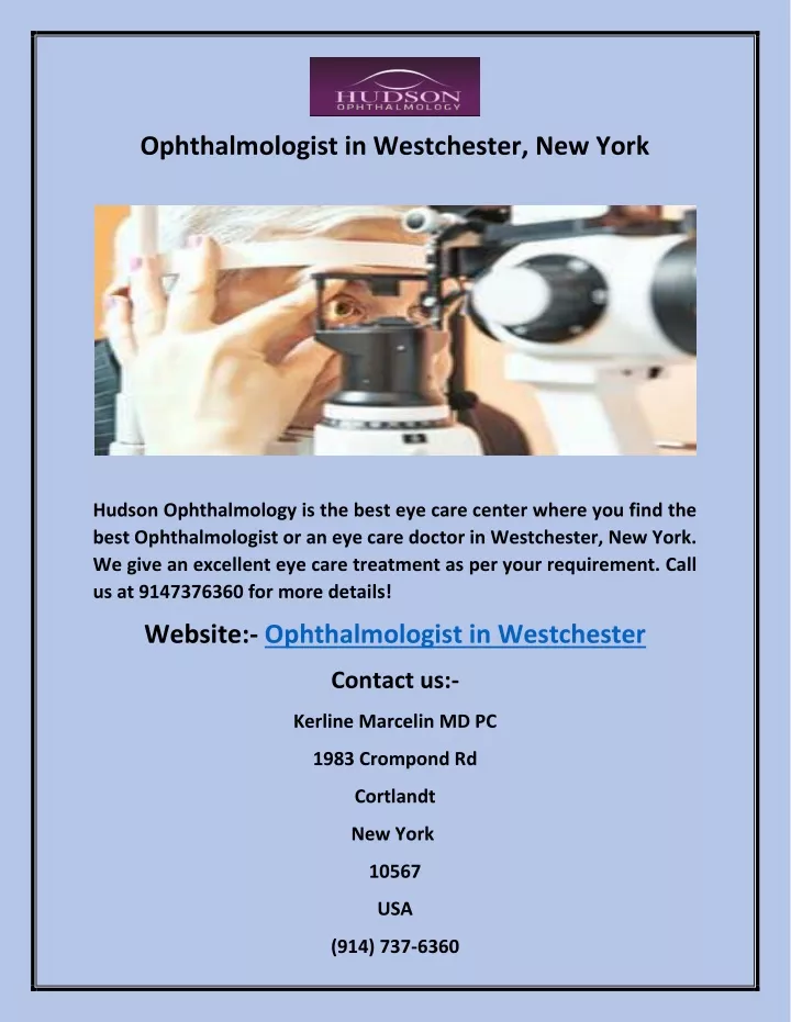 ophthalmologist in westchester new york