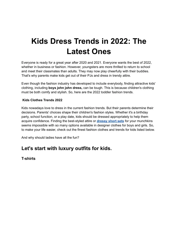 kids dress trends in 2022 the latest ones